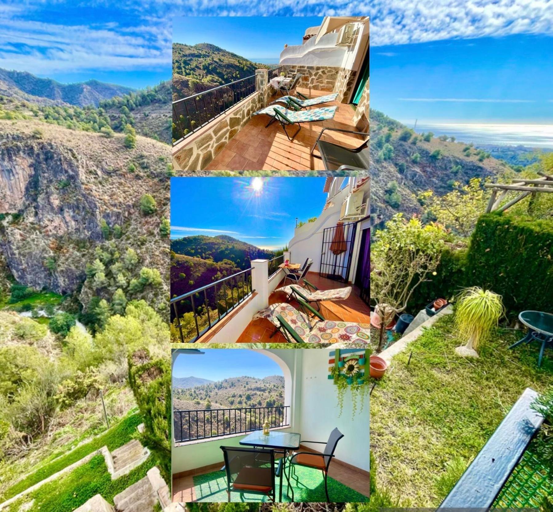 Apartamentos Axarquia , Frigiliana, Terraza Privada Con Vistas A La Montana Rio Y Al Mar Dış mekan fotoğraf