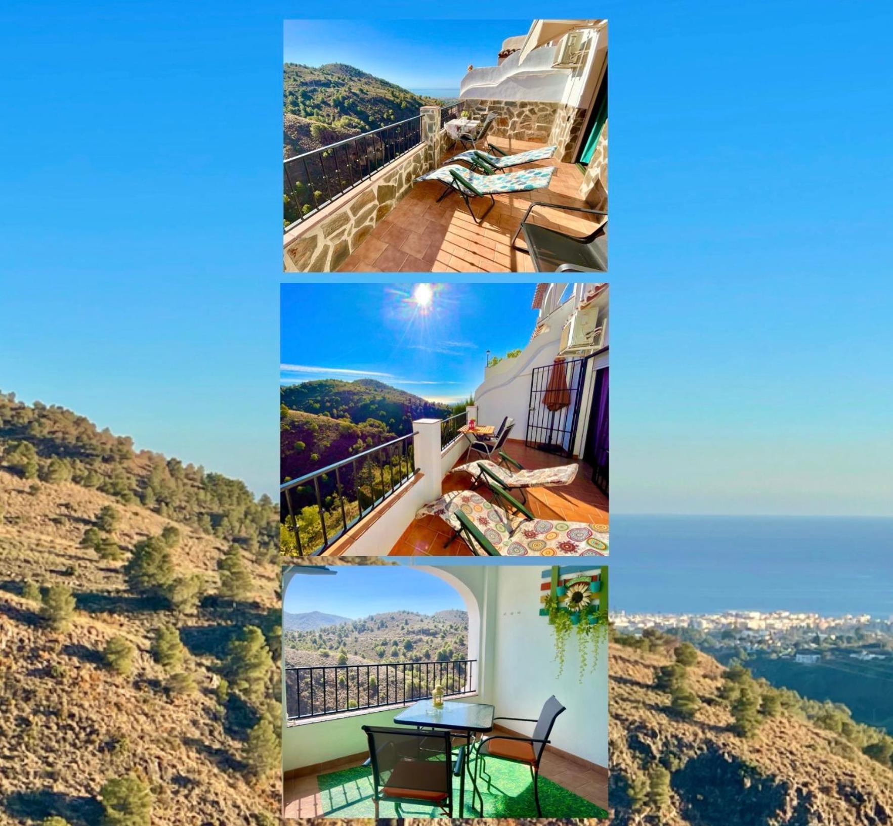 Apartamentos Axarquia , Frigiliana, Terraza Privada Con Vistas A La Montana Rio Y Al Mar Dış mekan fotoğraf