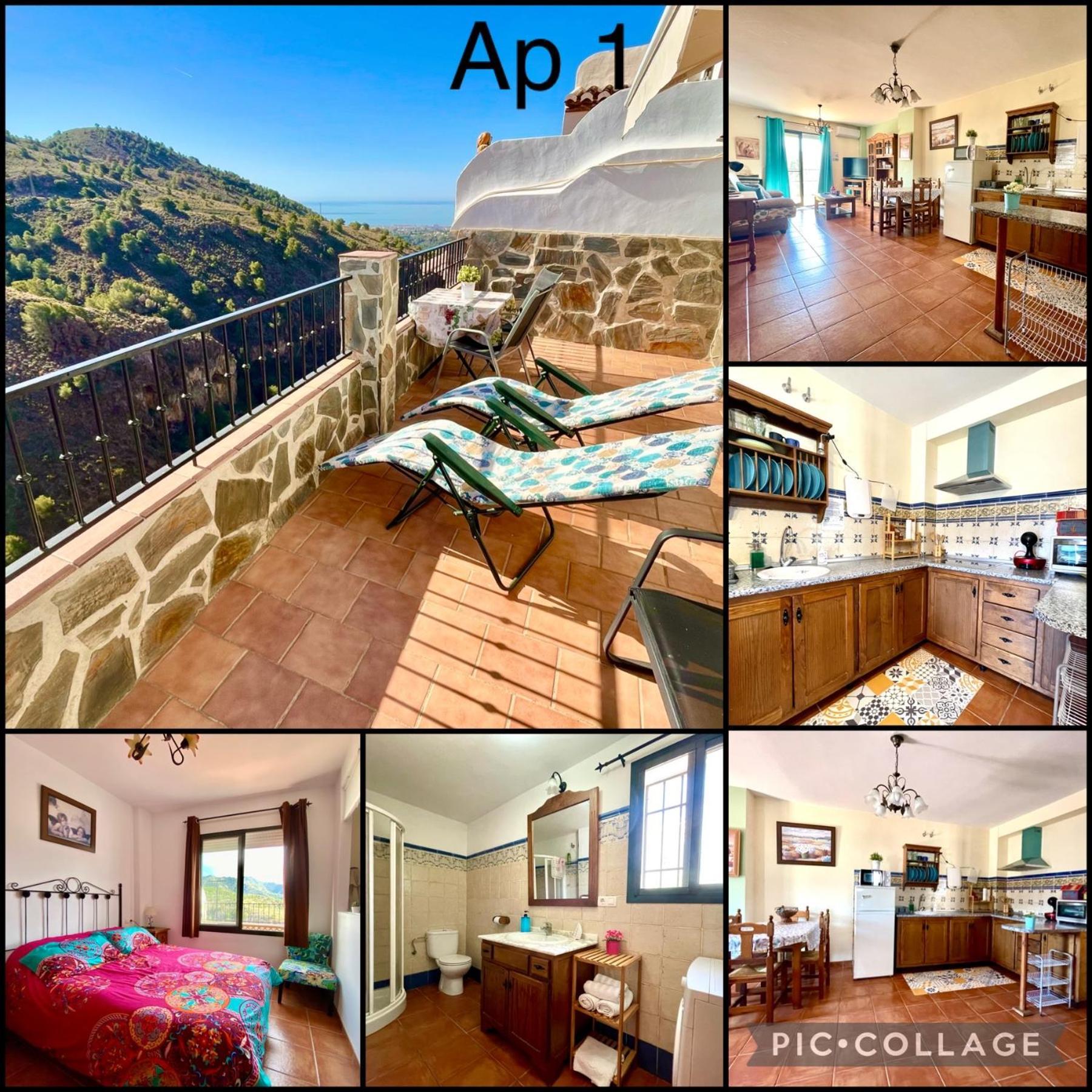 Apartamentos Axarquia , Frigiliana, Terraza Privada Con Vistas A La Montana Rio Y Al Mar Dış mekan fotoğraf